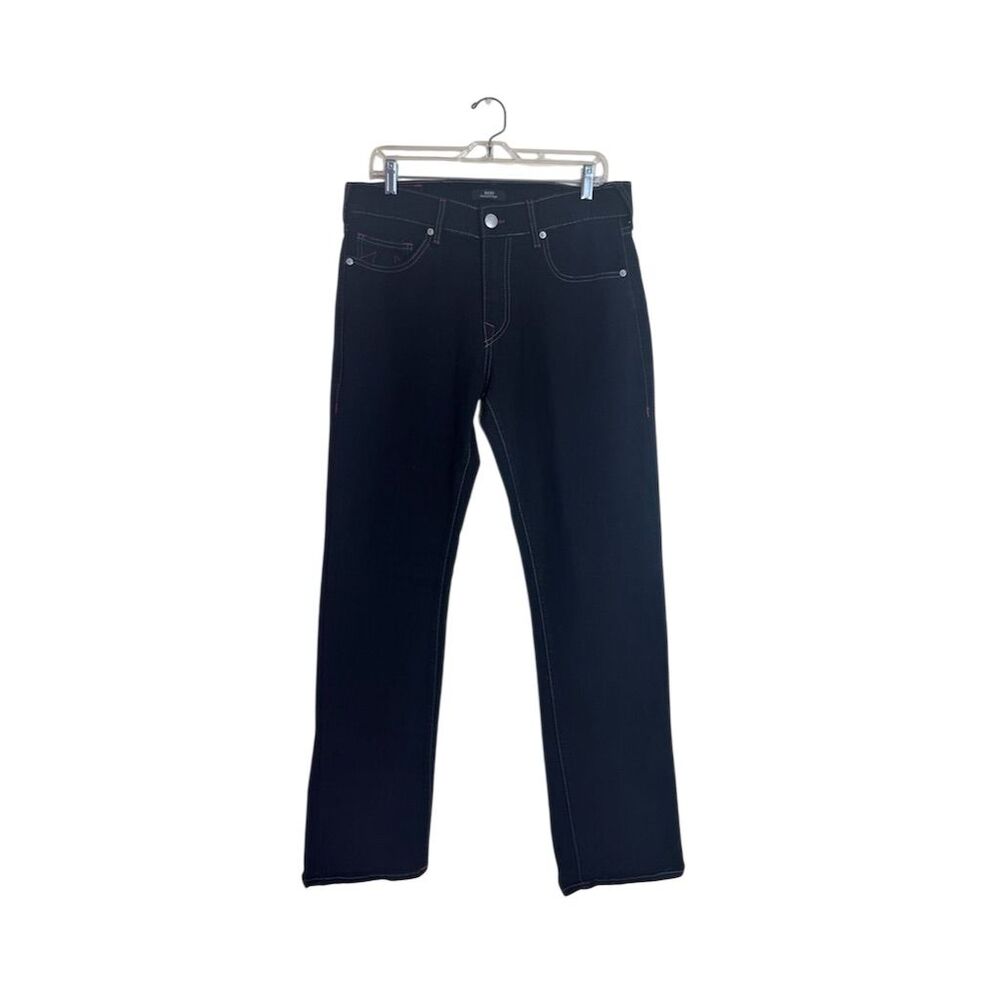 True Religion Men's Ricky Relaxed Straight Black Jeans Size 33